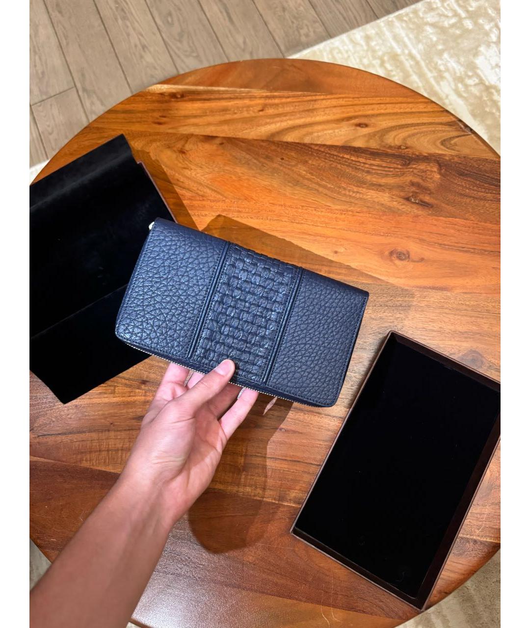 STEFANO RICCI Темно-синий кошелек из экзотической кожи, фото 3