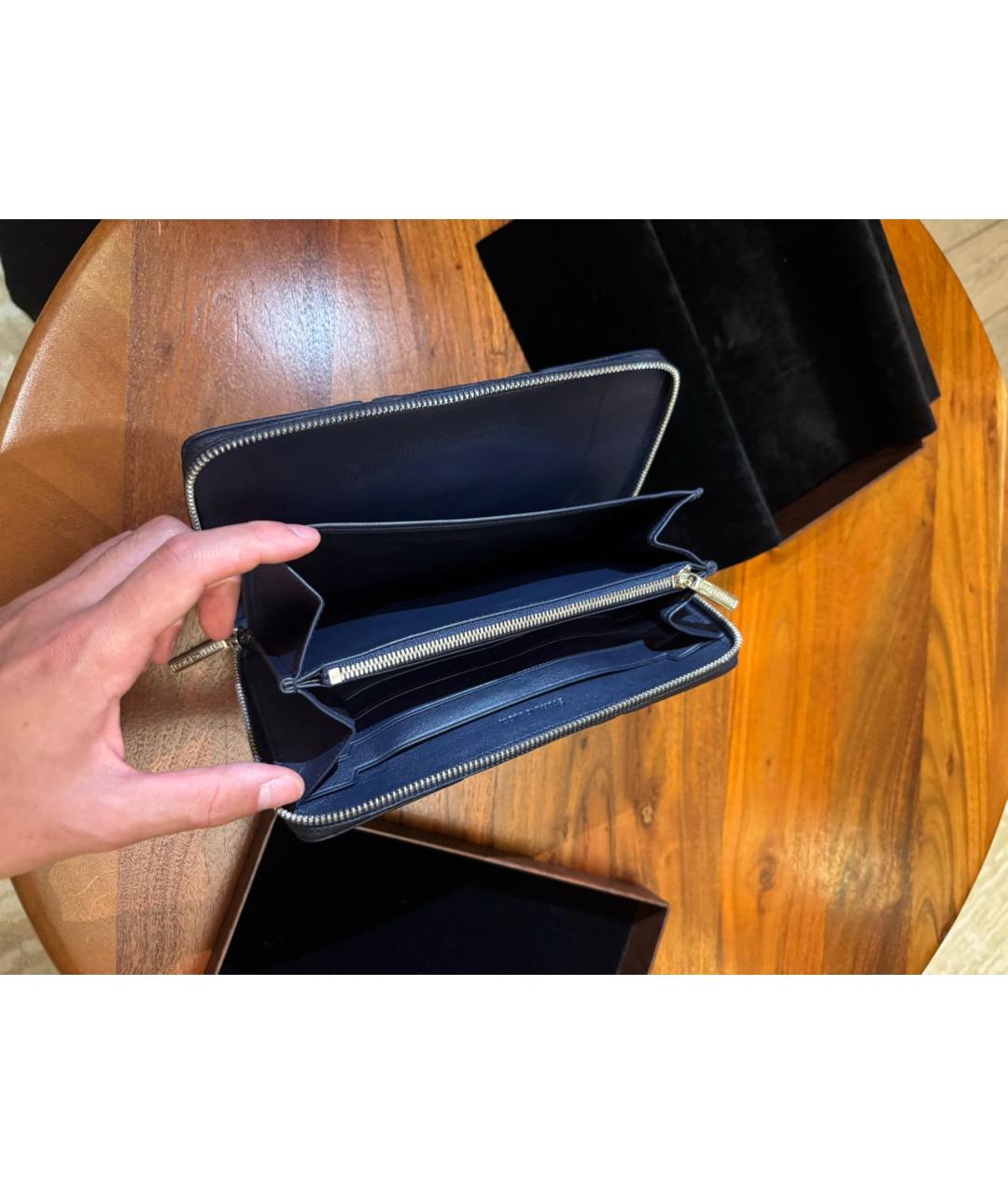 STEFANO RICCI Темно-синий кошелек из экзотической кожи, фото 4
