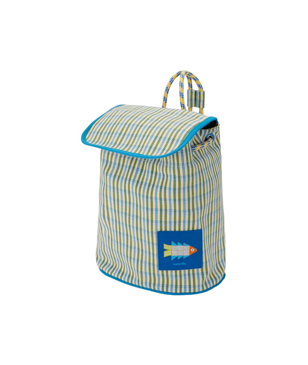 HERMES Синий хлопковый рюкзак, фото 2