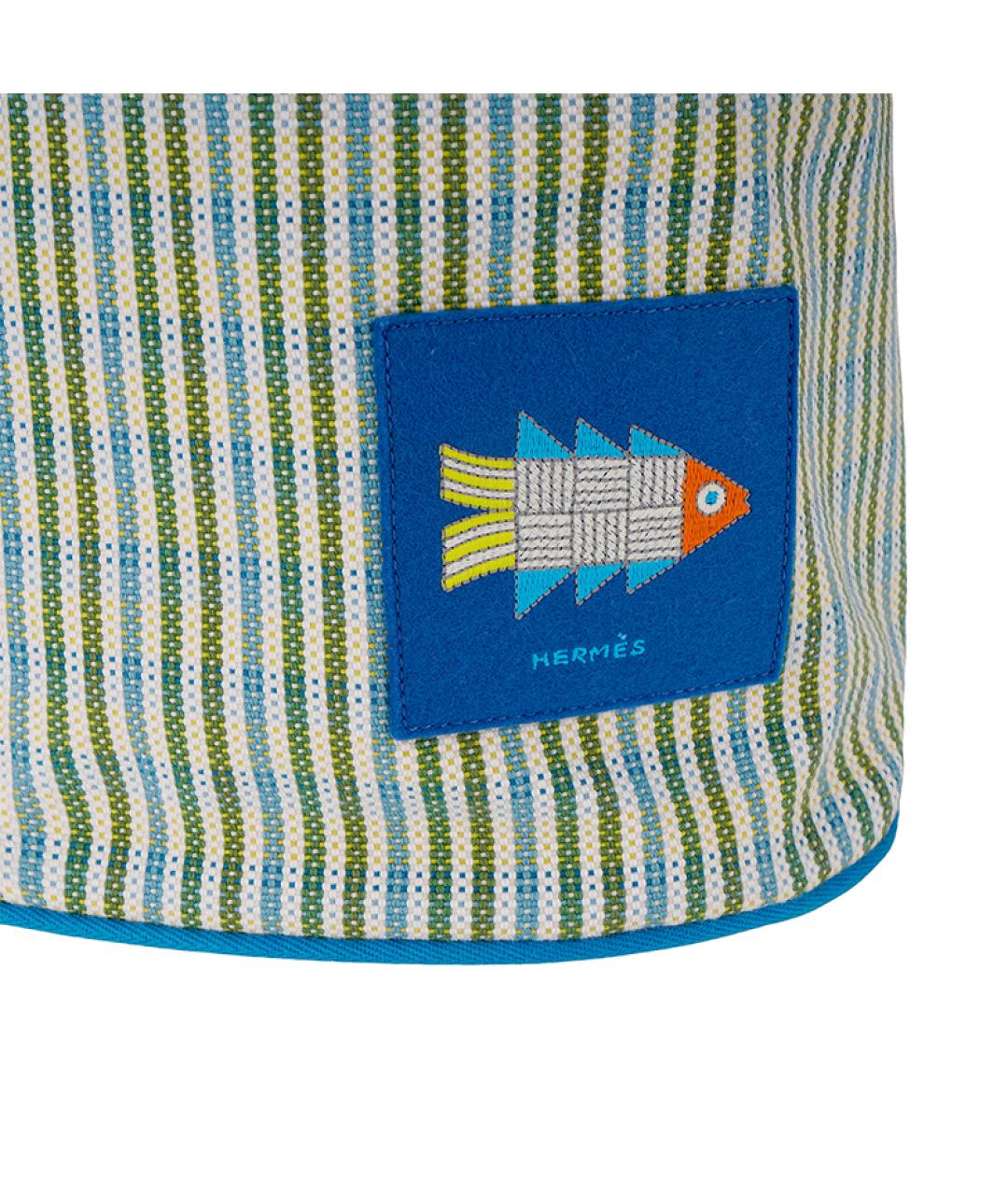 HERMES Синий хлопковый рюкзак, фото 5