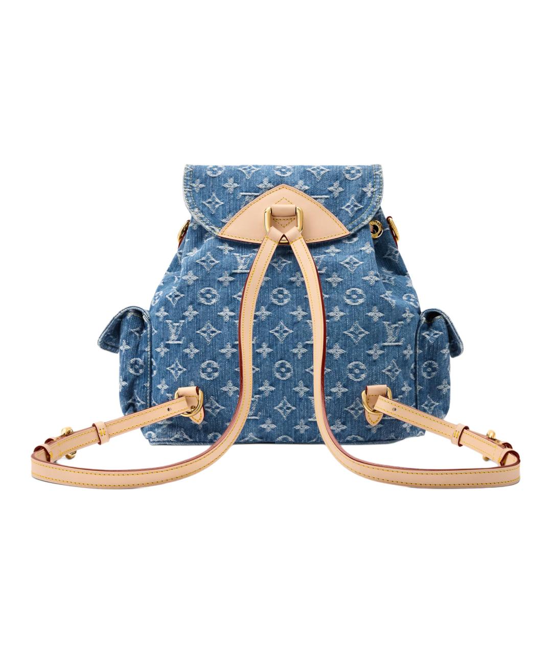 LOUIS VUITTON Синий тканевый рюкзак, фото 3