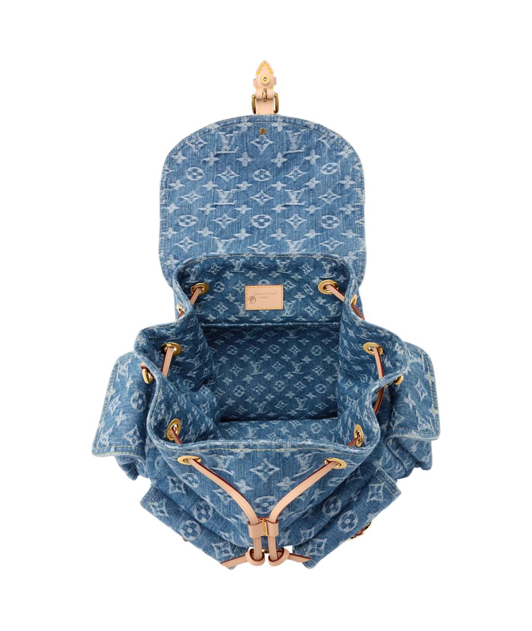 LOUIS VUITTON Синий тканевый рюкзак, фото 4