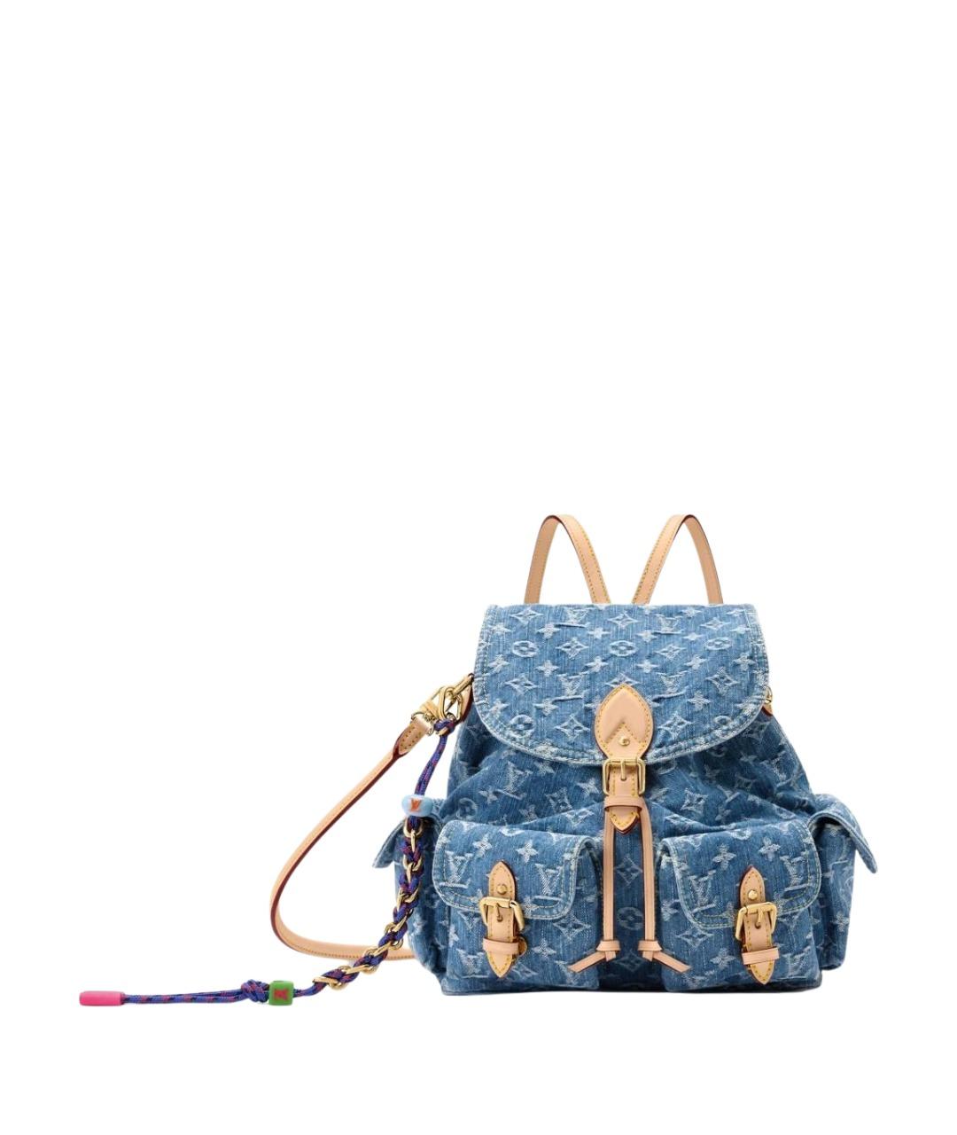 LOUIS VUITTON Синий тканевый рюкзак, фото 1