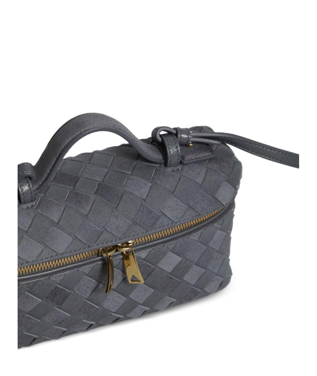 BOTTEGA VENETA Серая кожаная сумка через плечо, фото 4