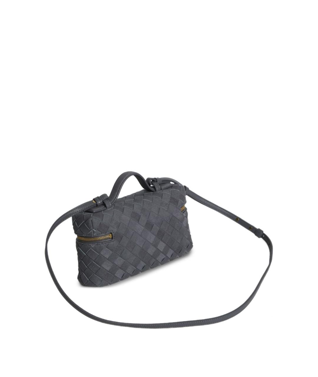 BOTTEGA VENETA Серая кожаная сумка через плечо, фото 3