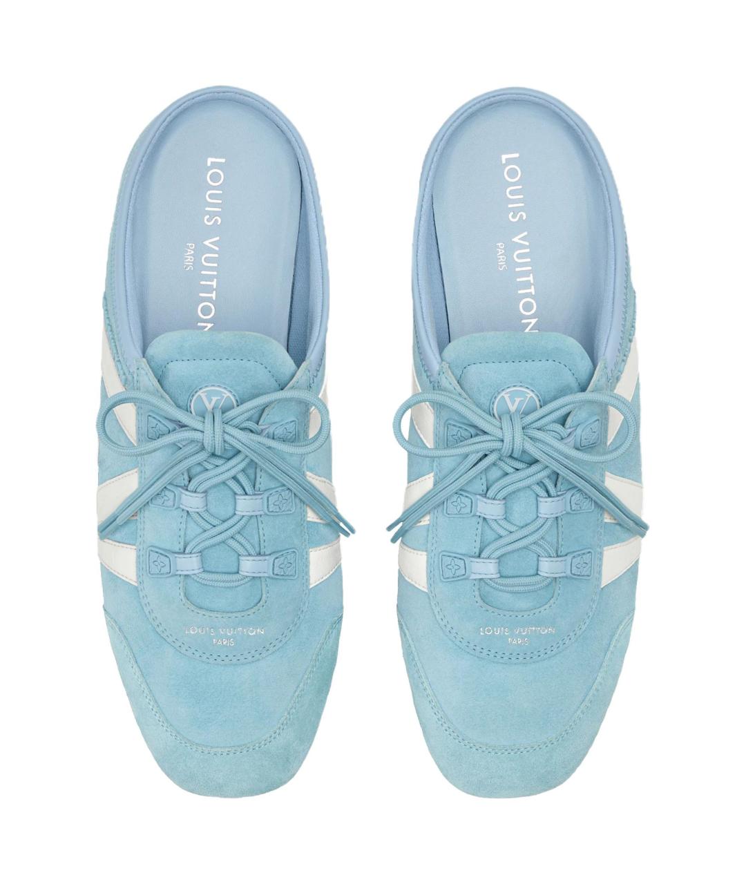 LOUIS VUITTON Синие мюли, фото 4