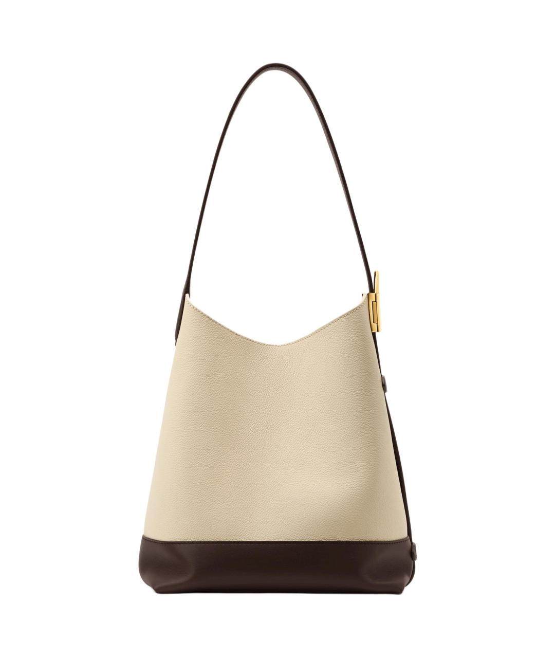 LOUIS VUITTON Бежевая кожаная сумка через плечо, фото 4