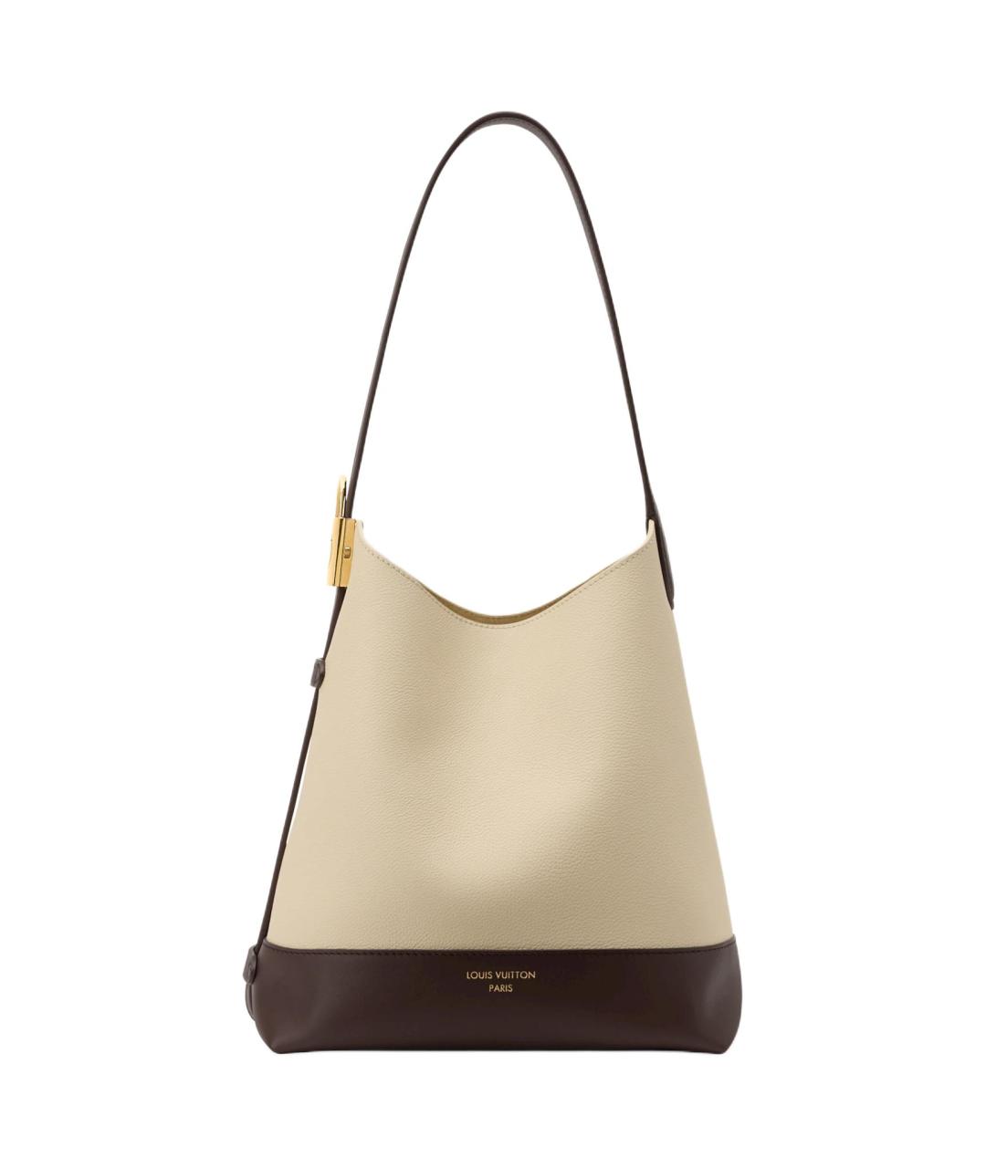 LOUIS VUITTON Бежевая кожаная сумка через плечо, фото 1