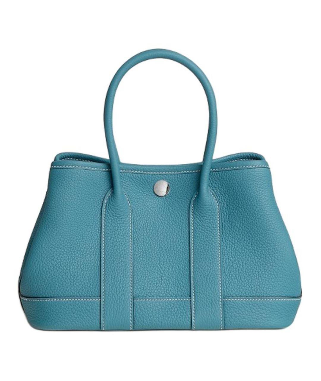 HERMES Голубая кожаная сумка тоут, фото 1