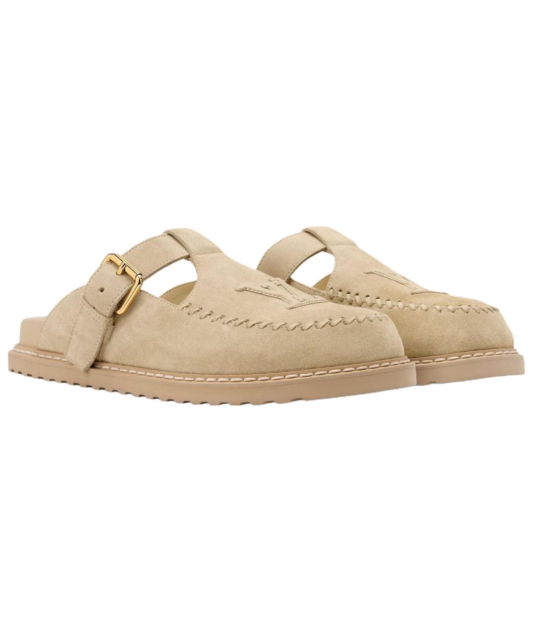 LOUIS VUITTON Бежевые мюли, фото 3