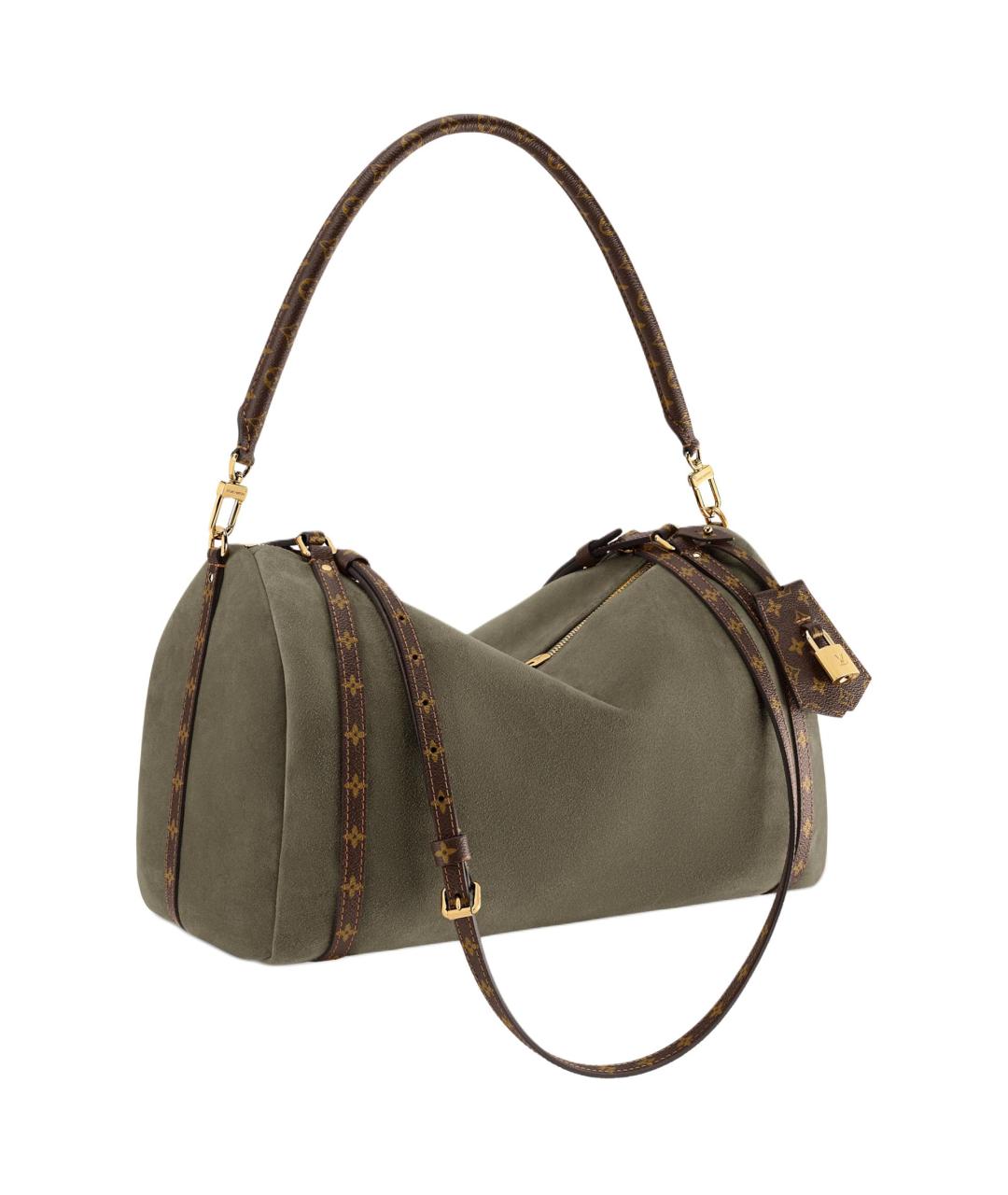 LOUIS VUITTON Хаки замшевая сумка через плечо, фото 2