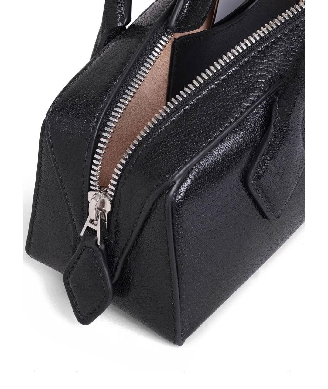 ALAIA Черная кожаная сумка с короткими ручками, фото 3