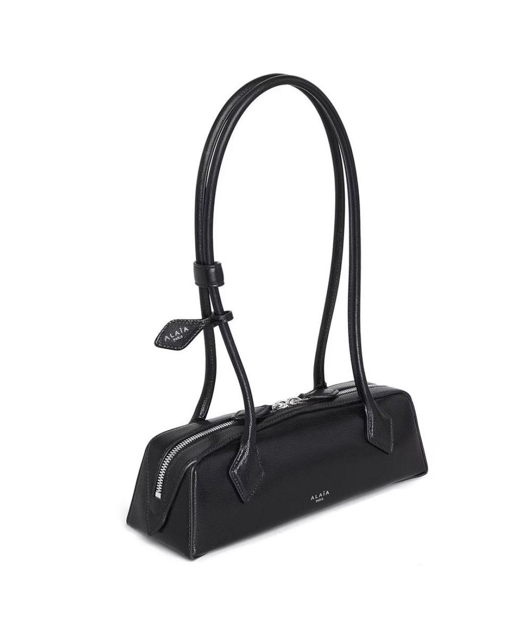 ALAIA Черная кожаная сумка с короткими ручками, фото 2