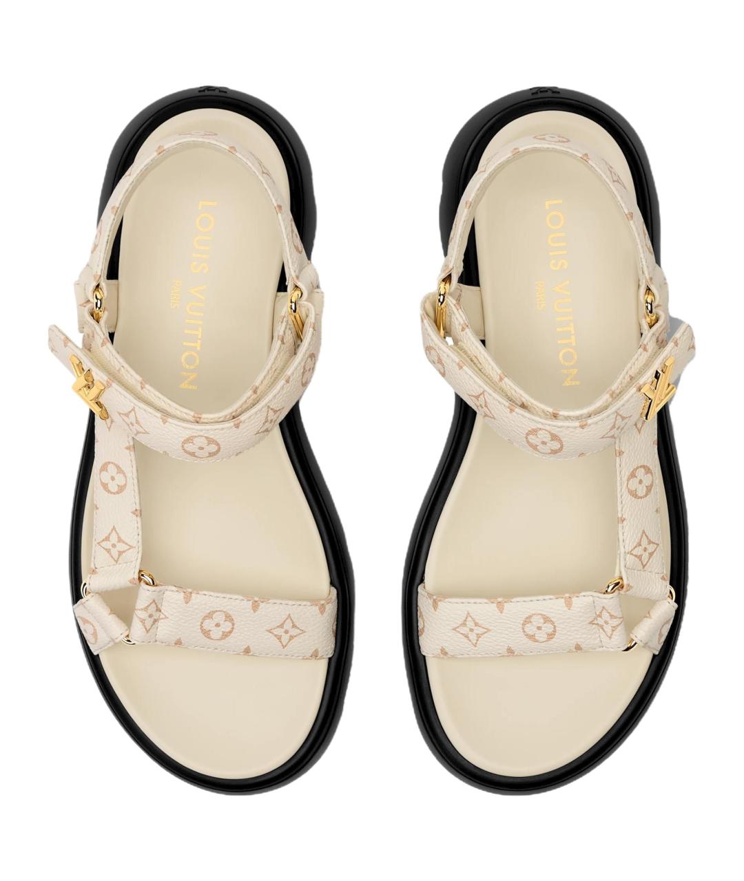 LOUIS VUITTON Бежевые сандалии, фото 4