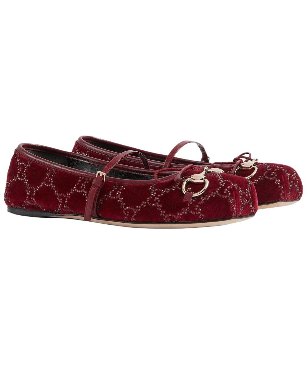 GUCCI Красные балетки, фото 3