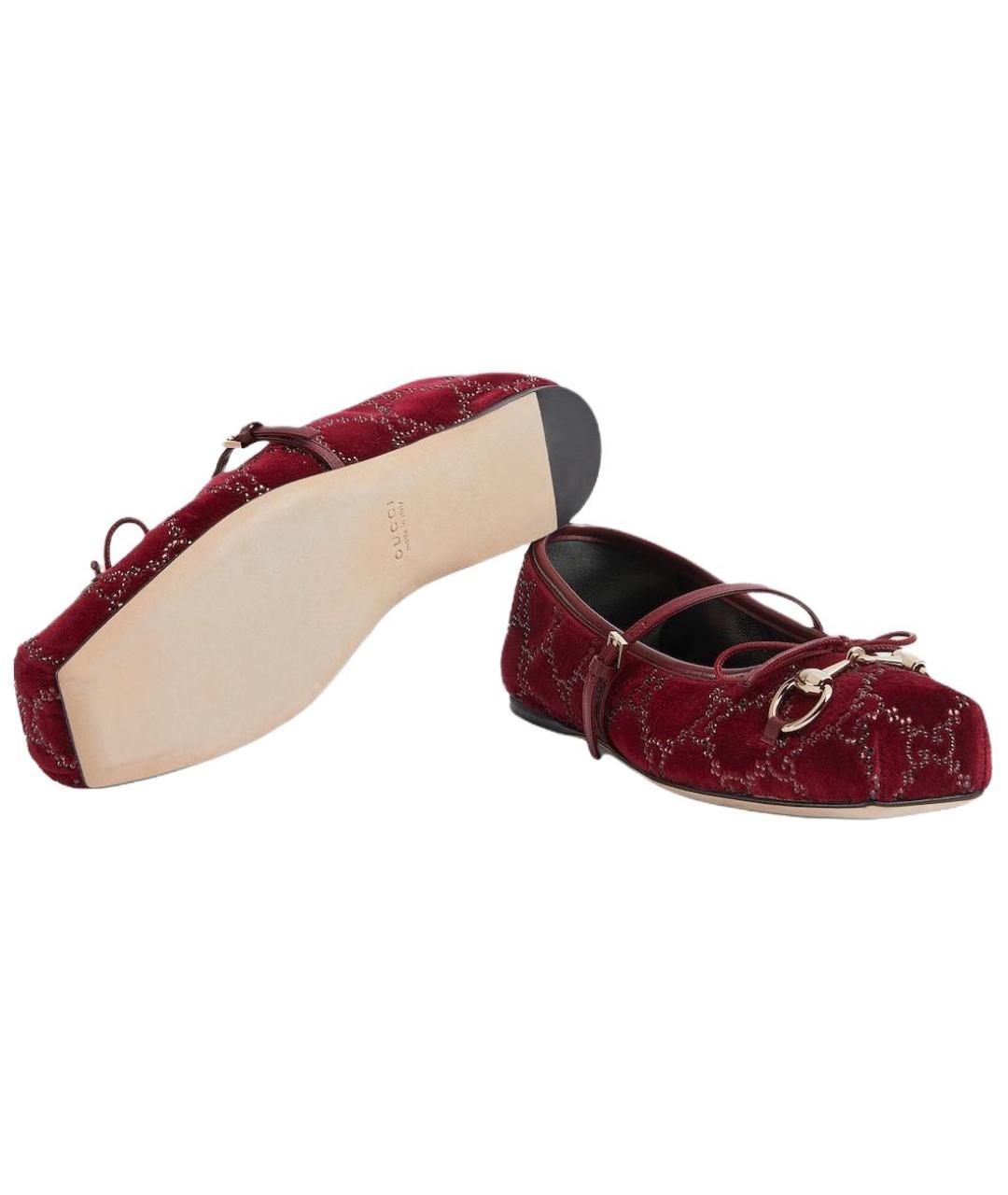 GUCCI Красные балетки, фото 5