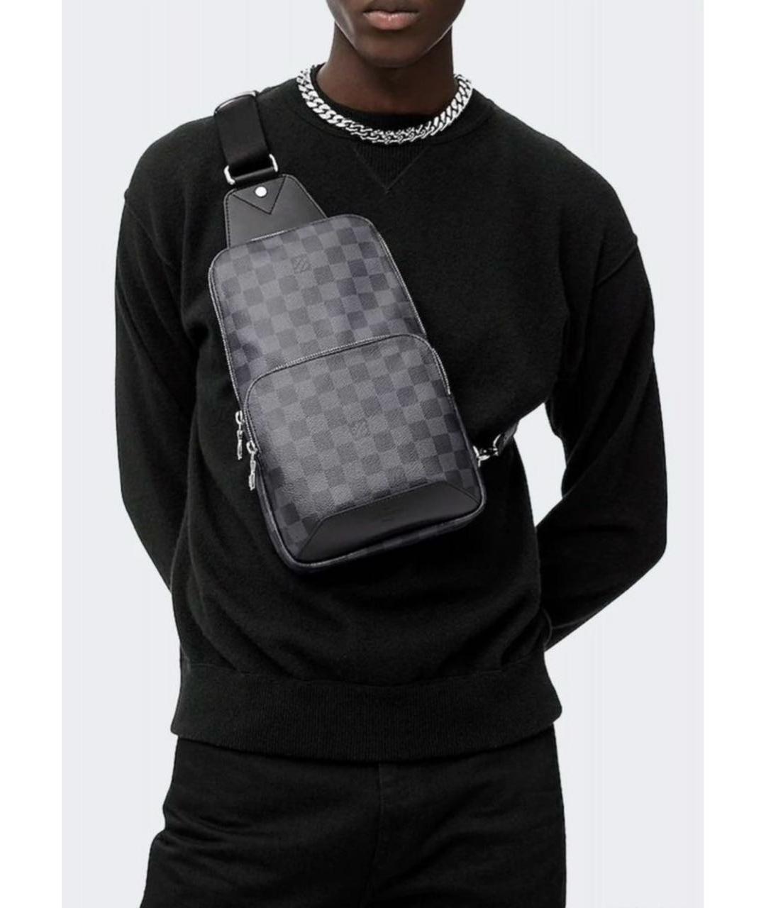 LOUIS VUITTON Антрацитовая сумка через плечо, фото 8