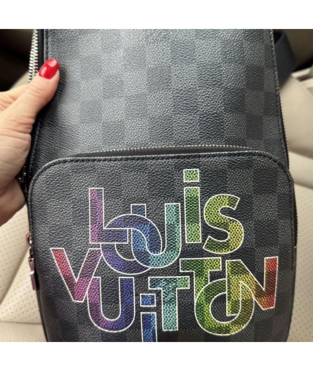 LOUIS VUITTON Антрацитовая сумка через плечо, фото 7