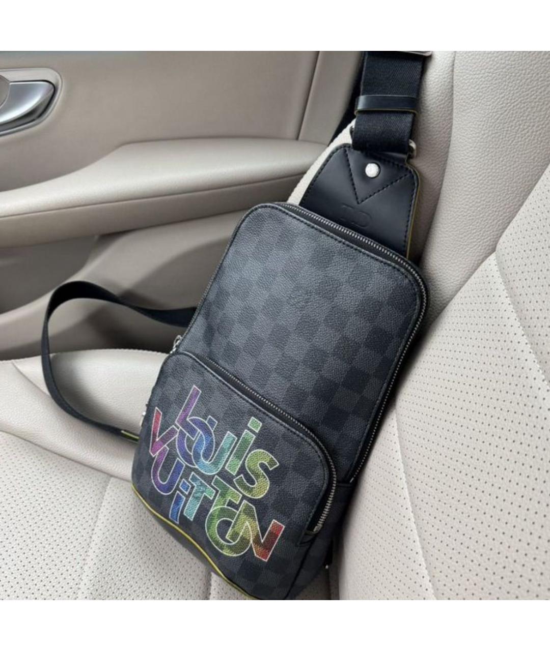 LOUIS VUITTON Антрацитовая сумка через плечо, фото 4