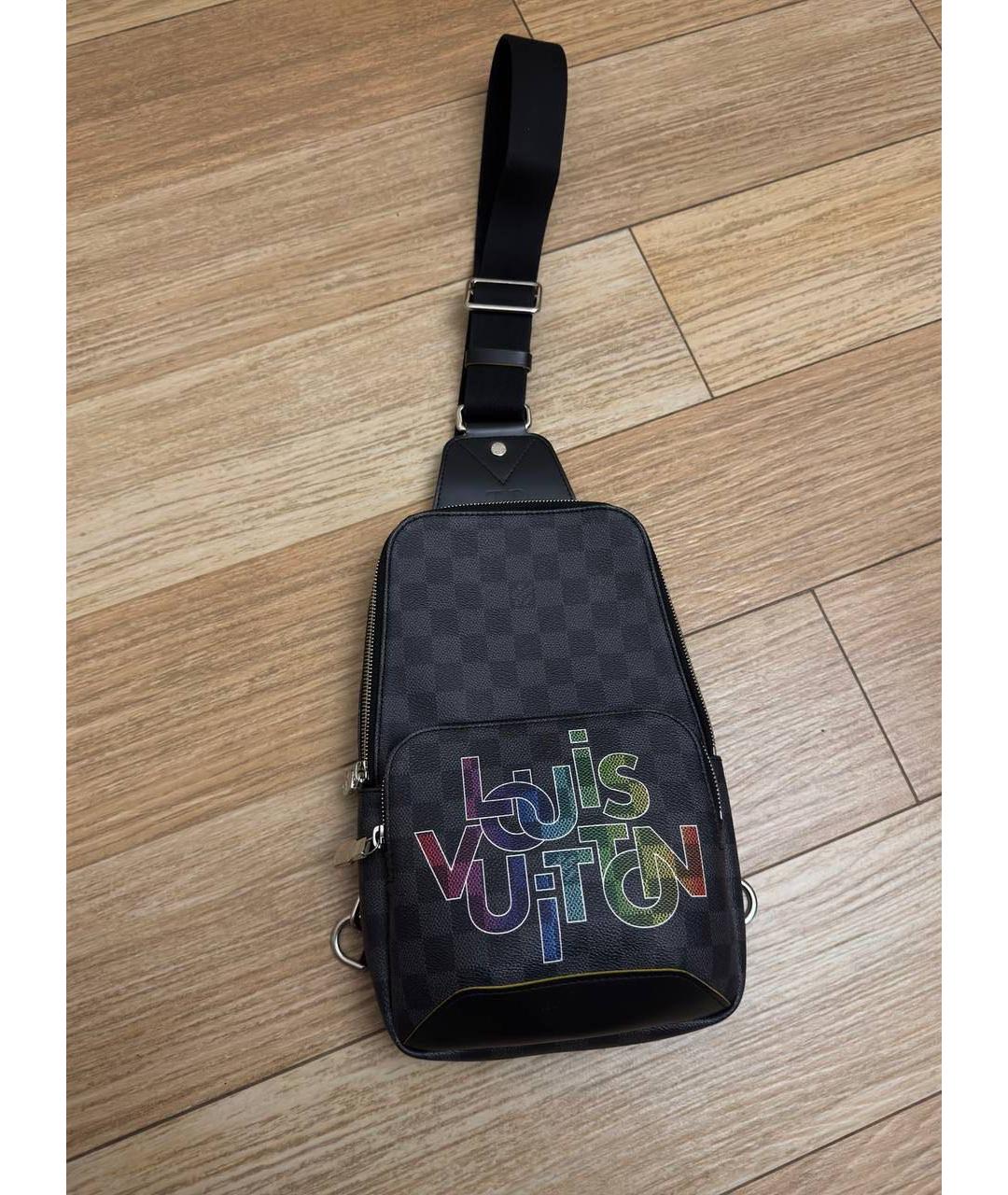 LOUIS VUITTON Антрацитовая сумка через плечо, фото 2