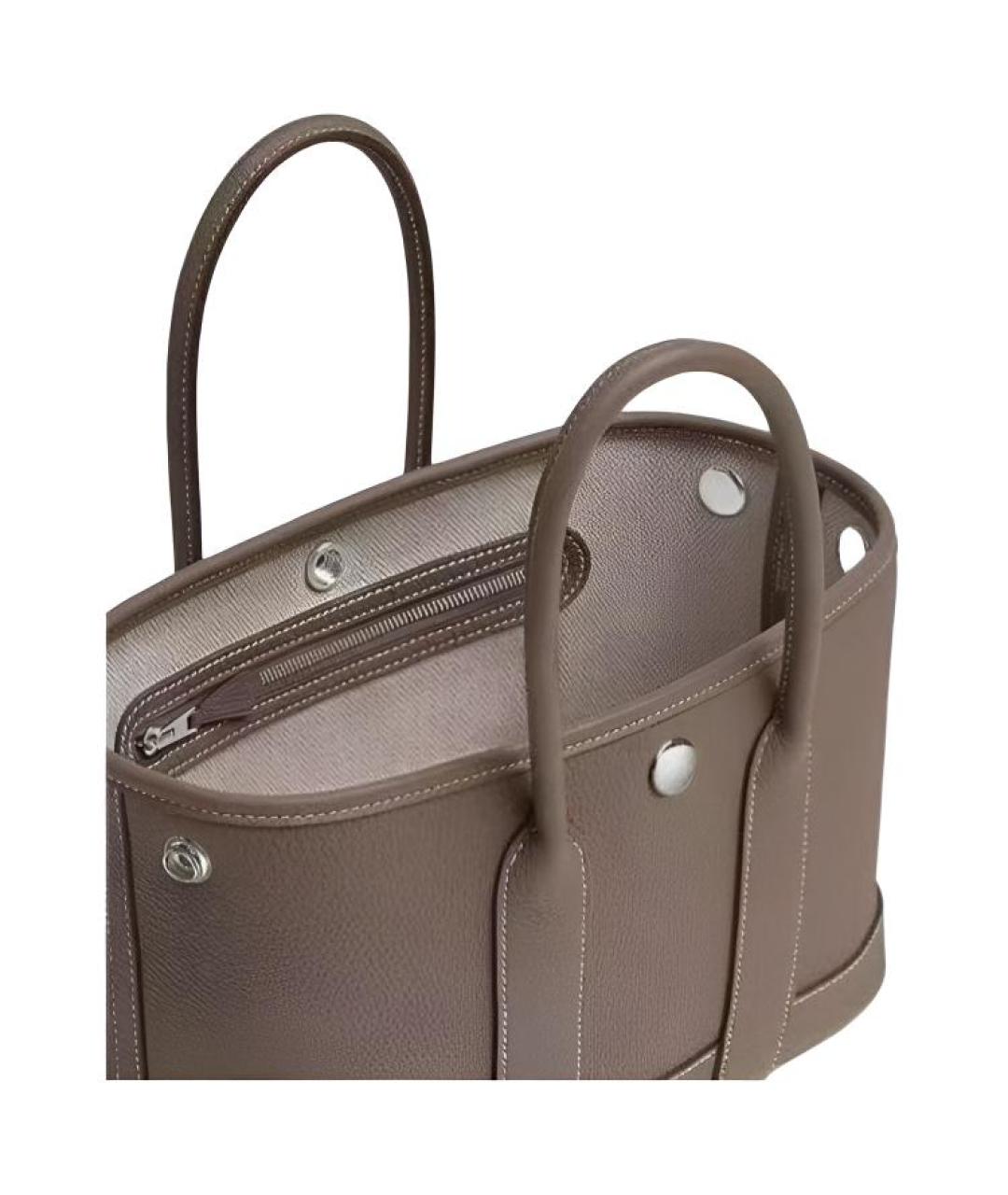 HERMES Серая кожаная сумка через плечо, фото 2