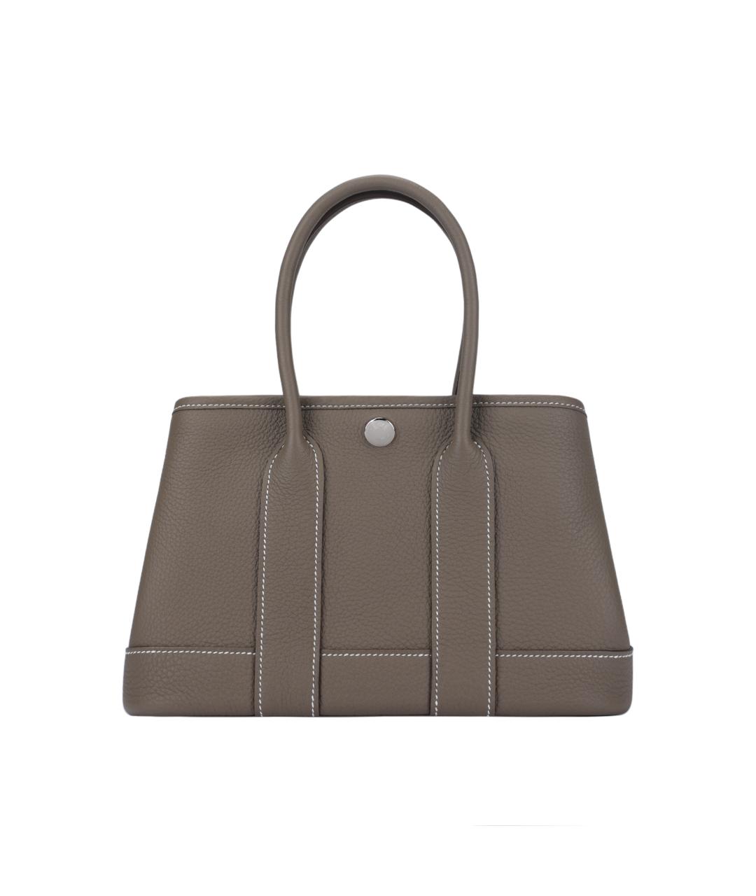 HERMES Серая кожаная сумка через плечо, фото 4