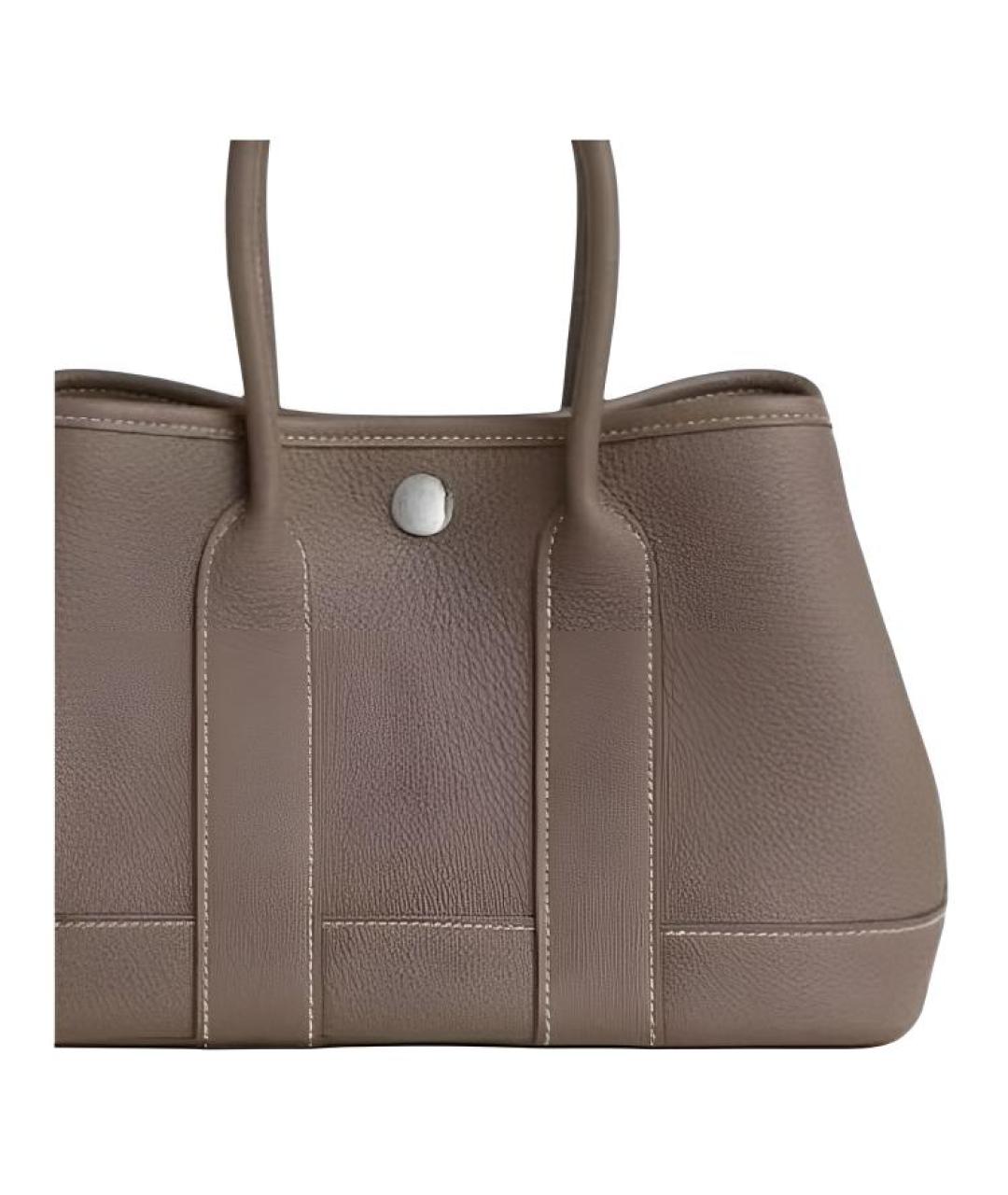 HERMES Серая кожаная сумка через плечо, фото 3