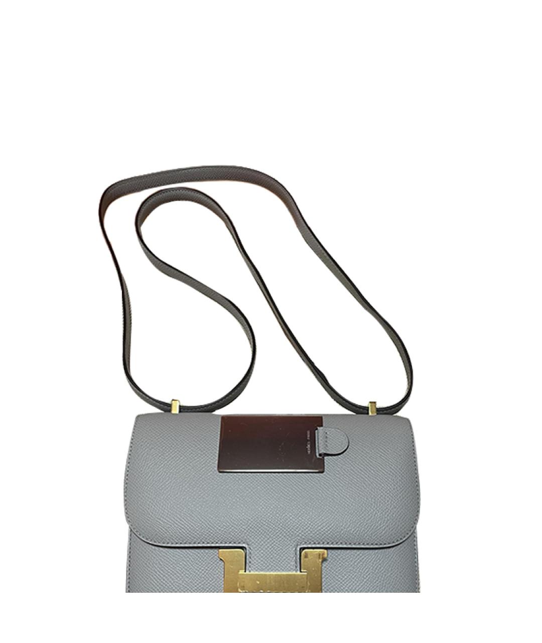 HERMES Голубая кожаная сумка через плечо, фото 3