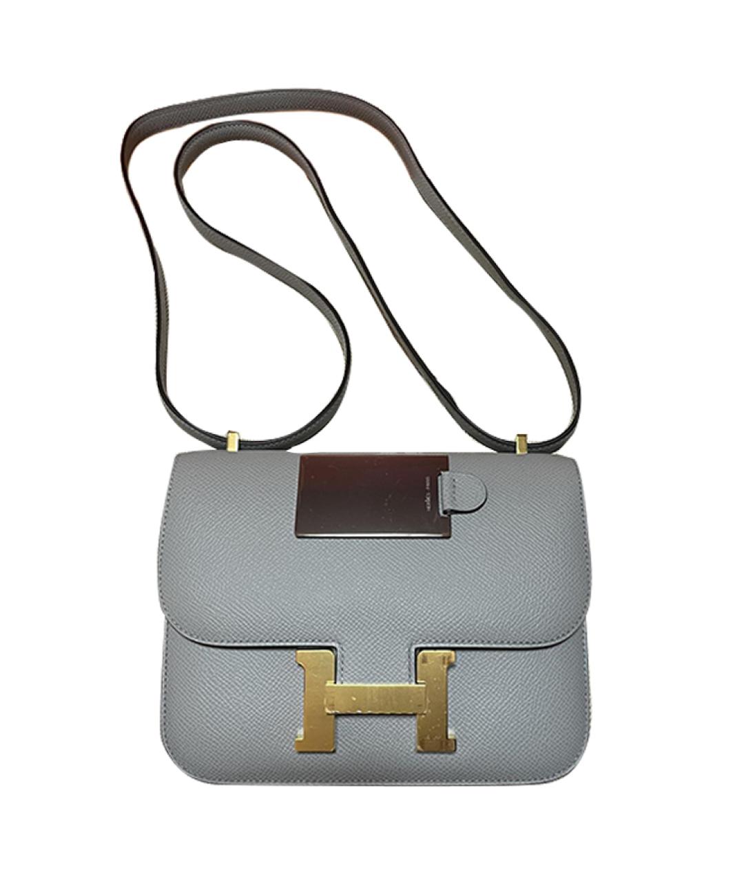 HERMES Голубая кожаная сумка через плечо, фото 1