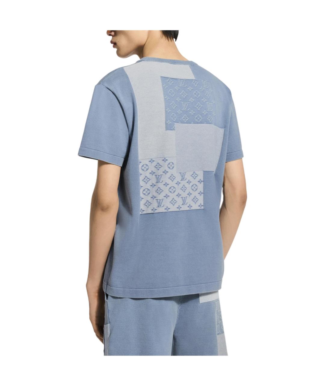 LOUIS VUITTON Синяя хлопковая футболка, фото 4