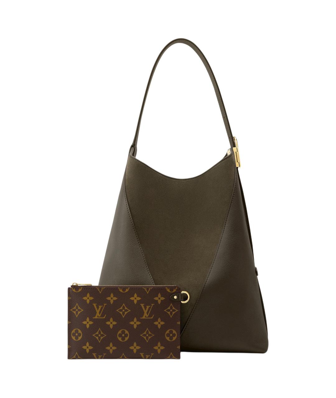 LOUIS VUITTON Хаки кожаная сумка через плечо, фото 4