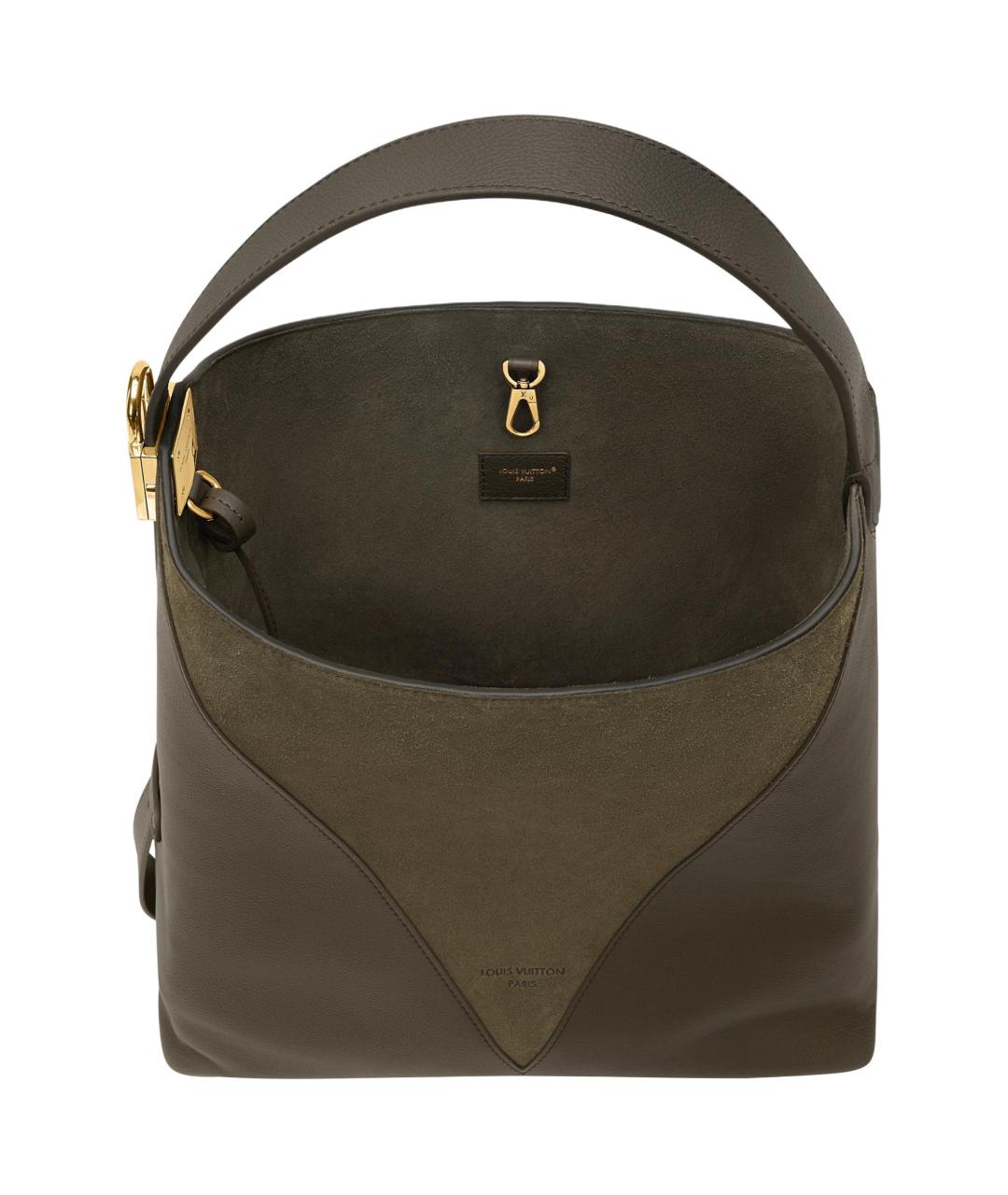 LOUIS VUITTON Хаки кожаная сумка через плечо, фото 5