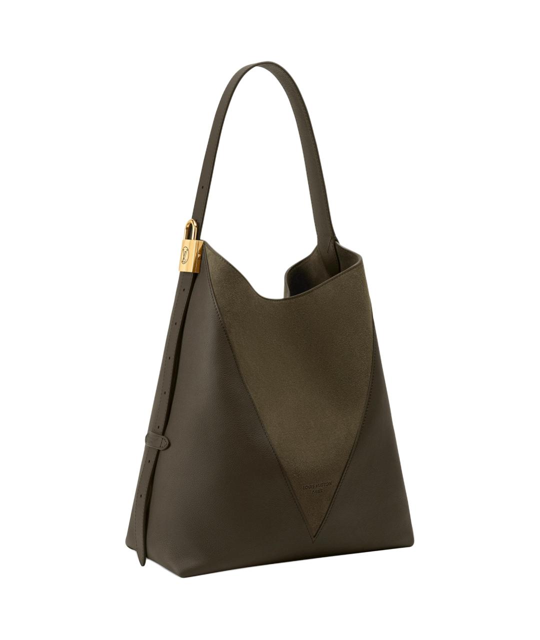 LOUIS VUITTON Хаки кожаная сумка через плечо, фото 2