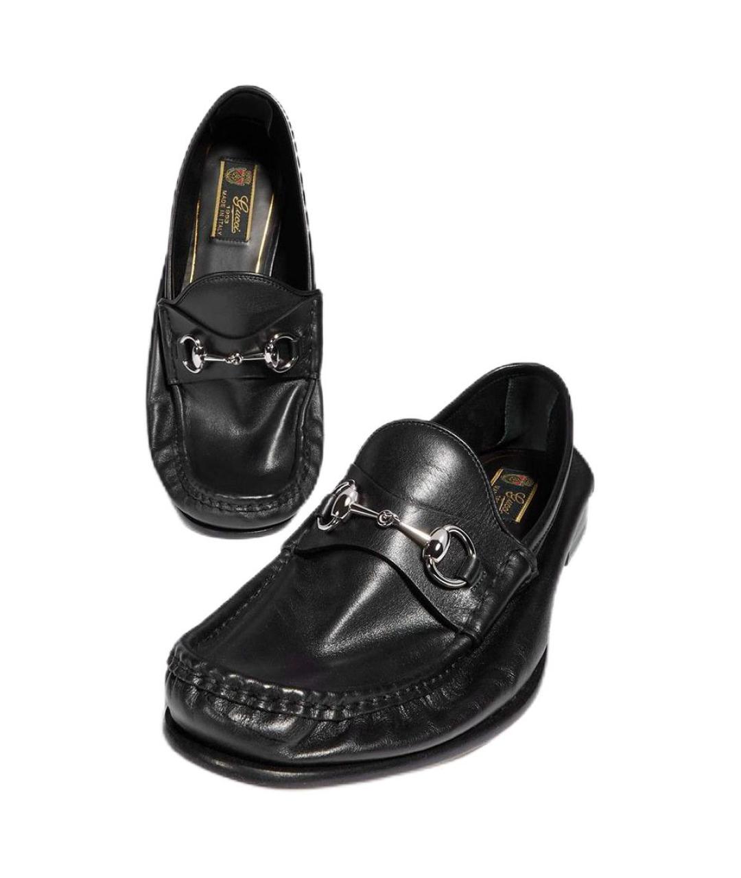 GUCCI Черные кожаные туфли, фото 5