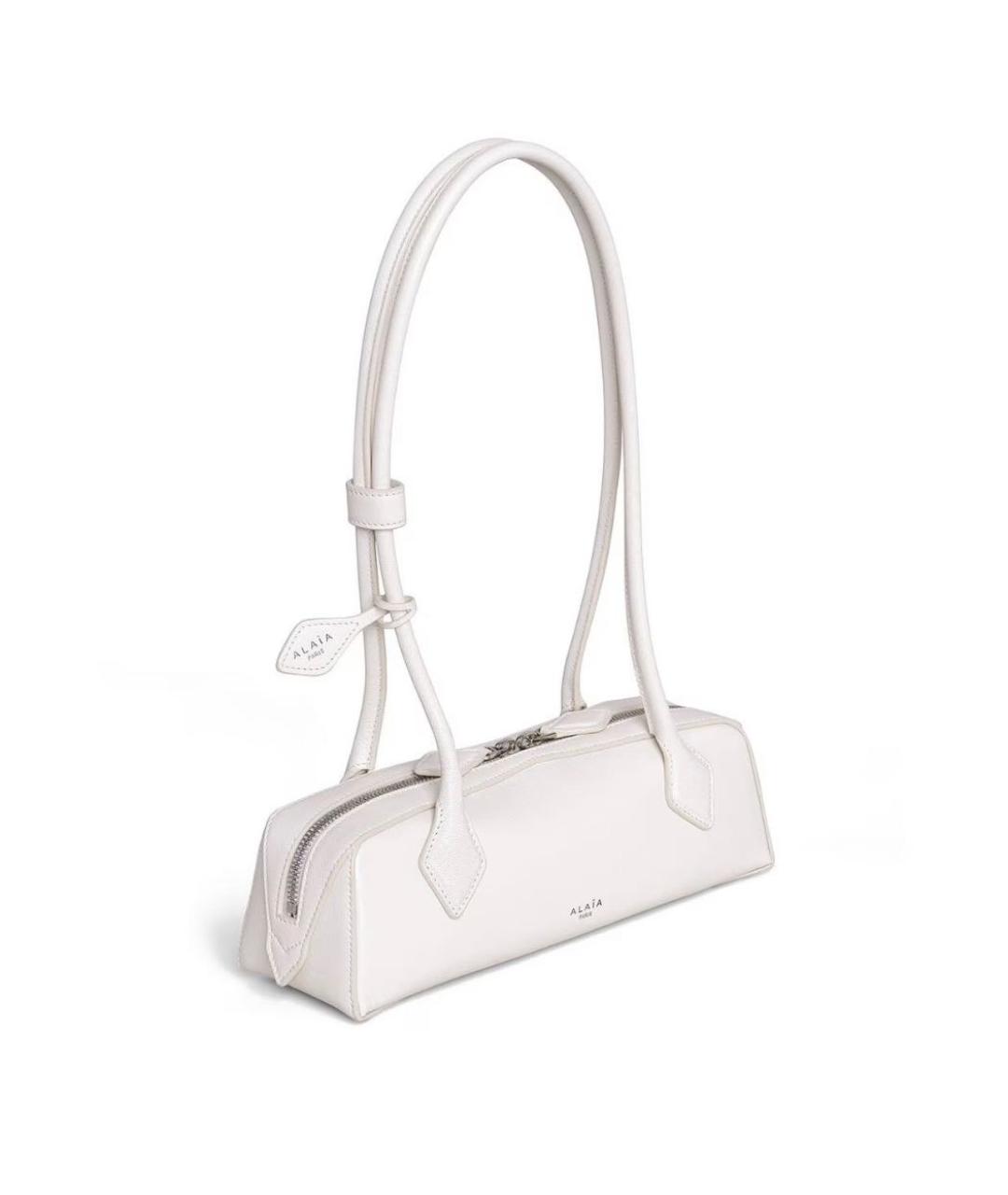ALAIA Белая кожаная сумка с короткими ручками, фото 2