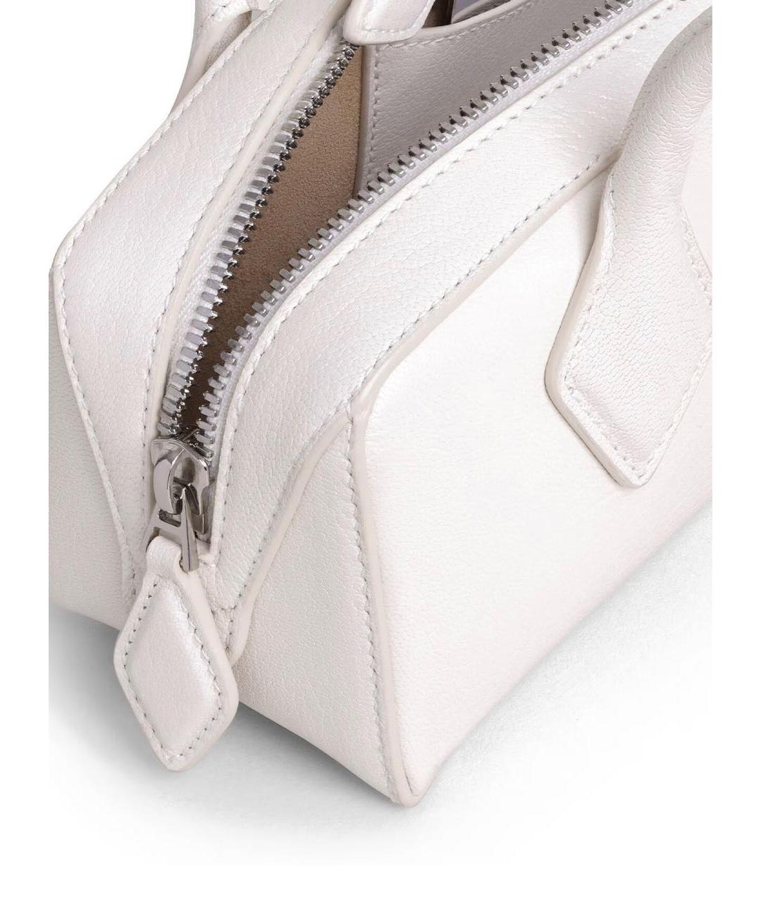 ALAIA Белая кожаная сумка с короткими ручками, фото 3