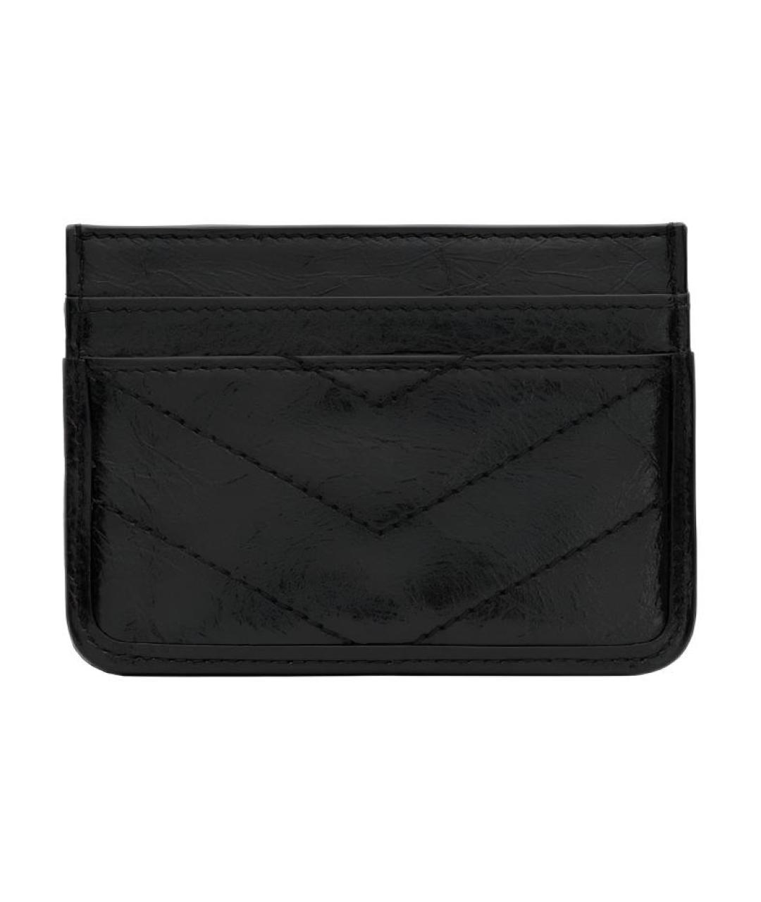 SAINT LAURENT Черный кожаный кардхолдер, фото 2
