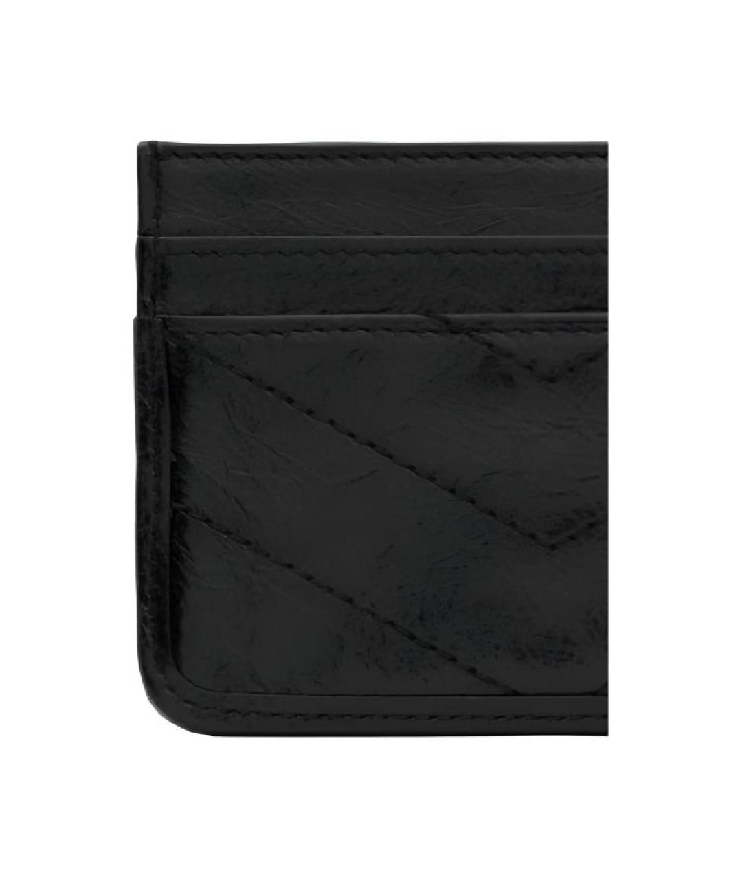 SAINT LAURENT Черный кожаный кардхолдер, фото 4