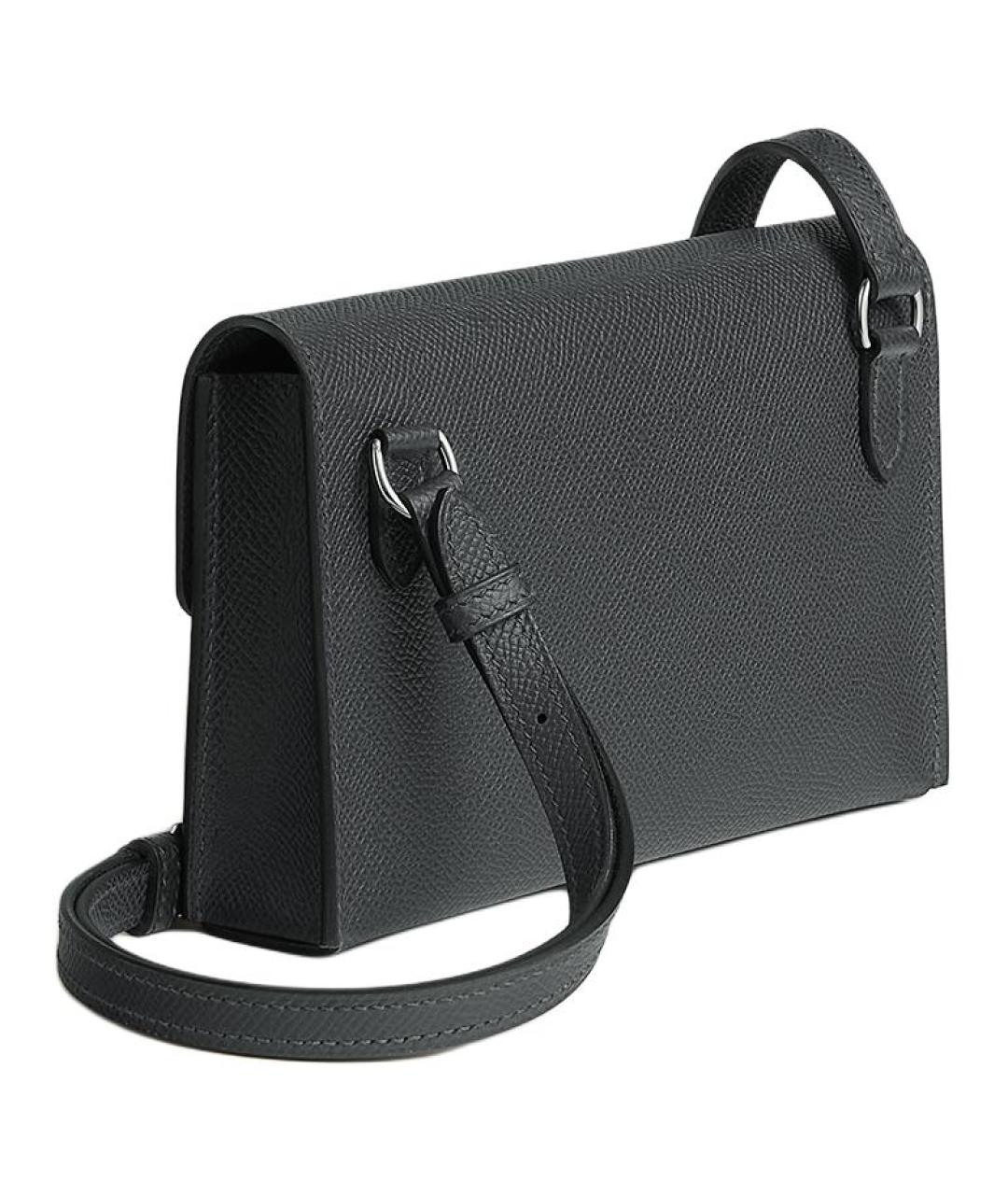 HERMES Серая кожаная сумка через плечо, фото 3