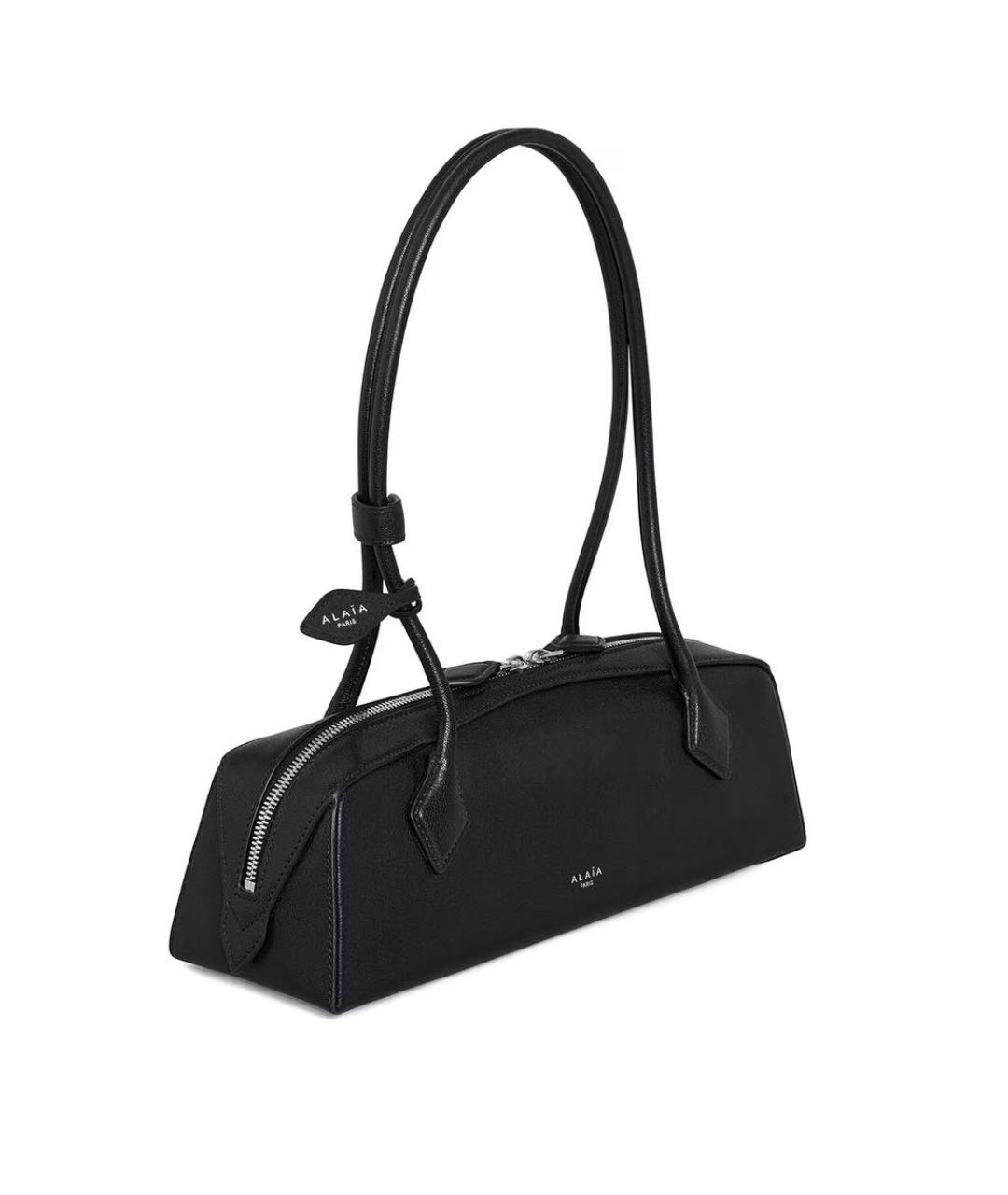ALAIA Черная кожаная сумка с короткими ручками, фото 2