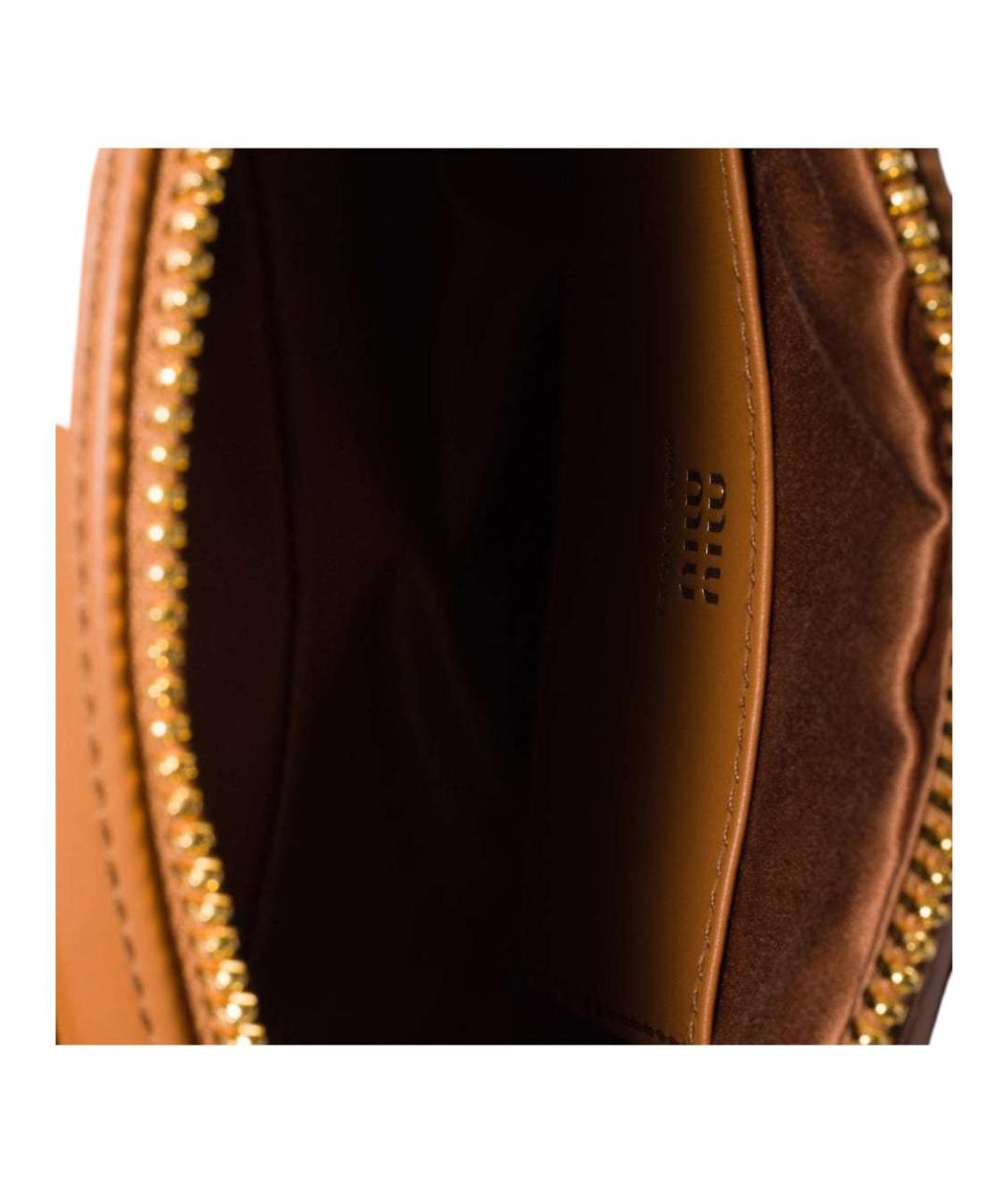 MIU MIU Коричневая кожаная сумка через плечо, фото 5