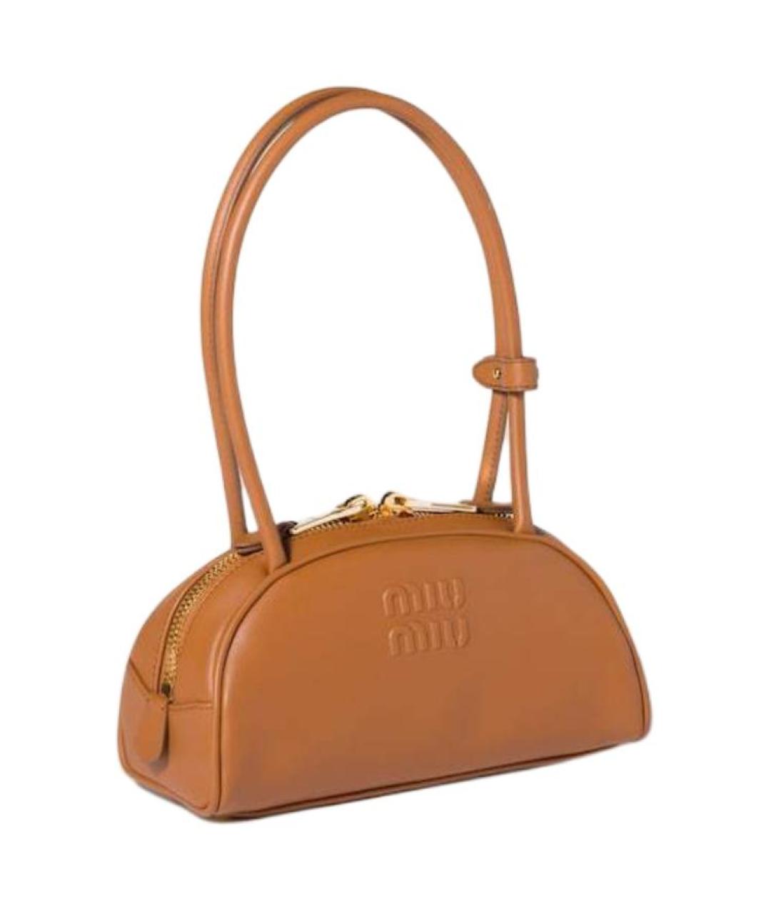 MIU MIU Коричневая кожаная сумка через плечо, фото 2