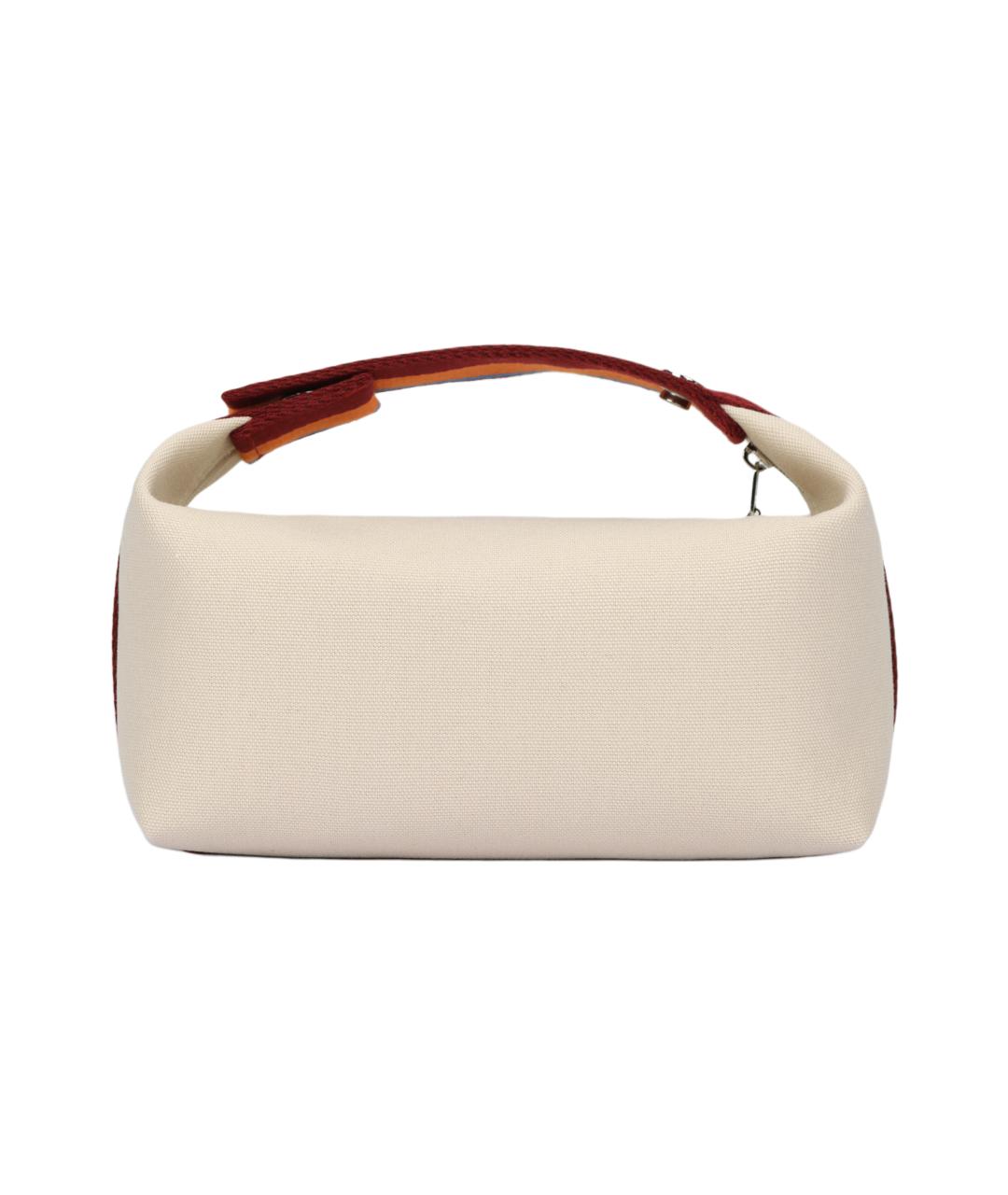 HERMES Бежевая хлопковая косметичка, фото 5