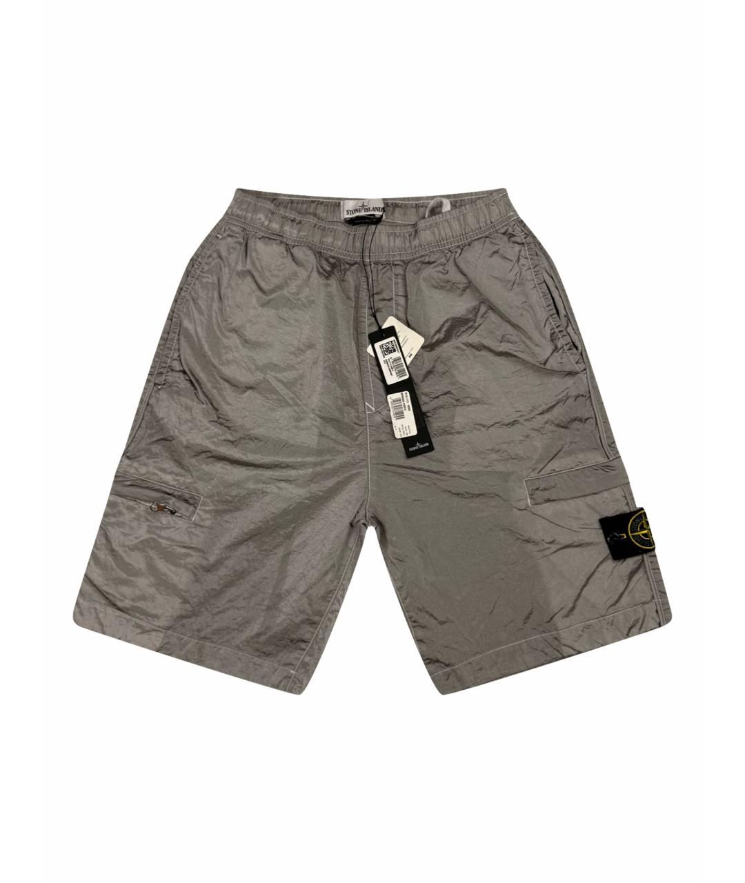 STONE ISLAND Серебряные шорты, фото 1