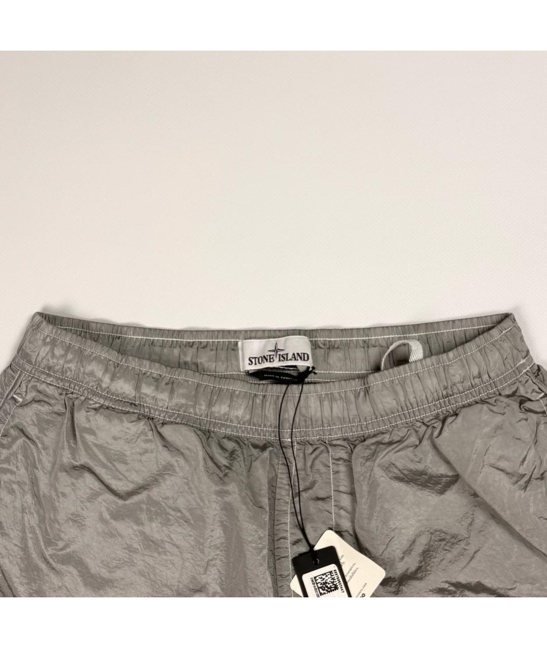 STONE ISLAND Серебряные шорты, фото 3