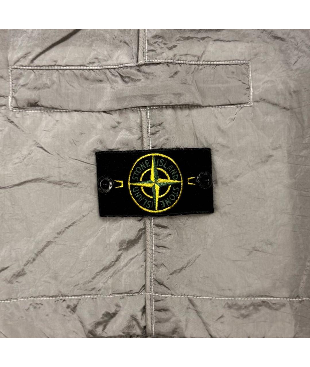STONE ISLAND Серебряные шорты, фото 4