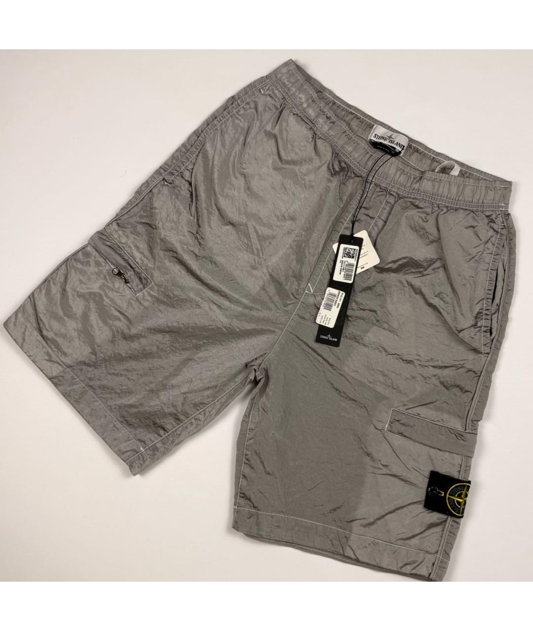 STONE ISLAND Серебряные шорты, фото 2