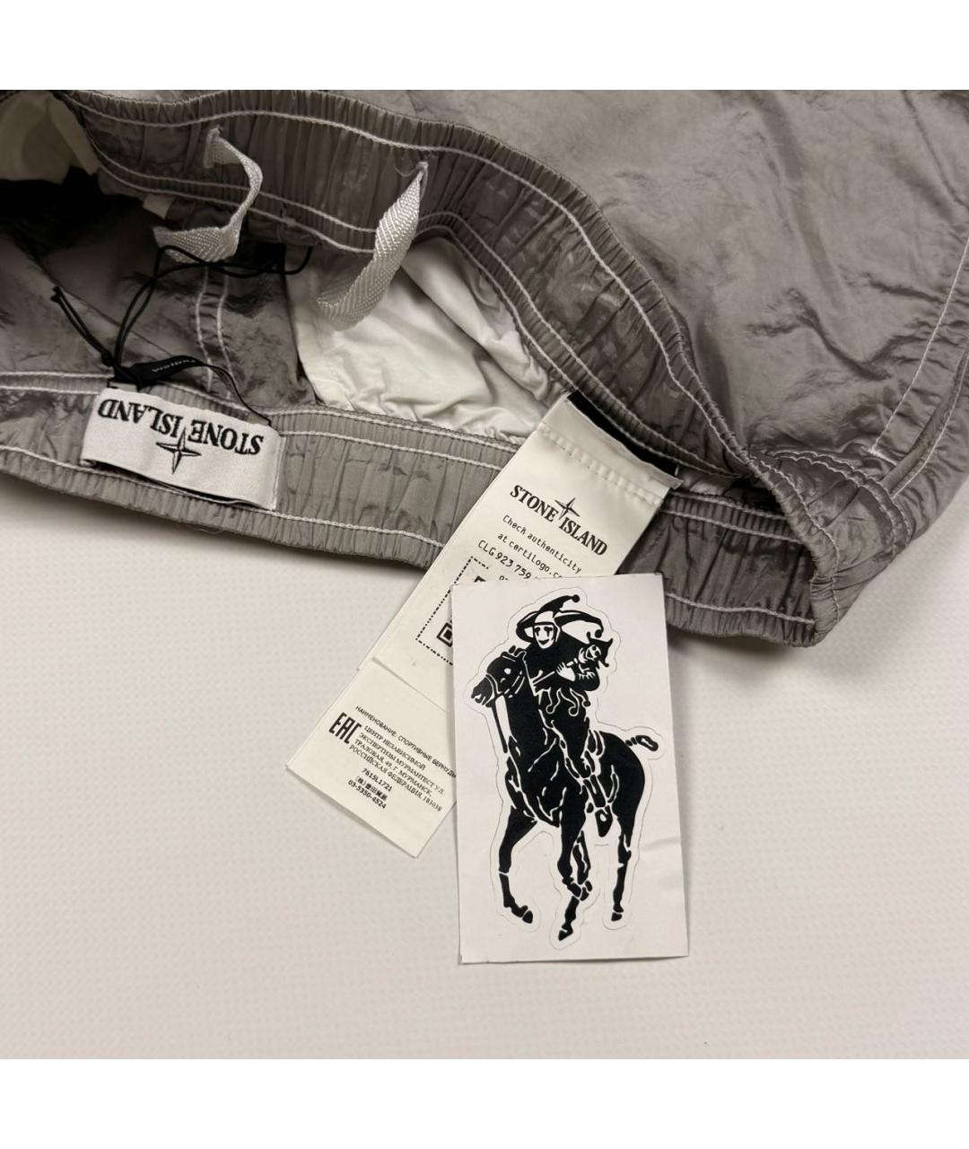 STONE ISLAND Серебряные шорты, фото 5