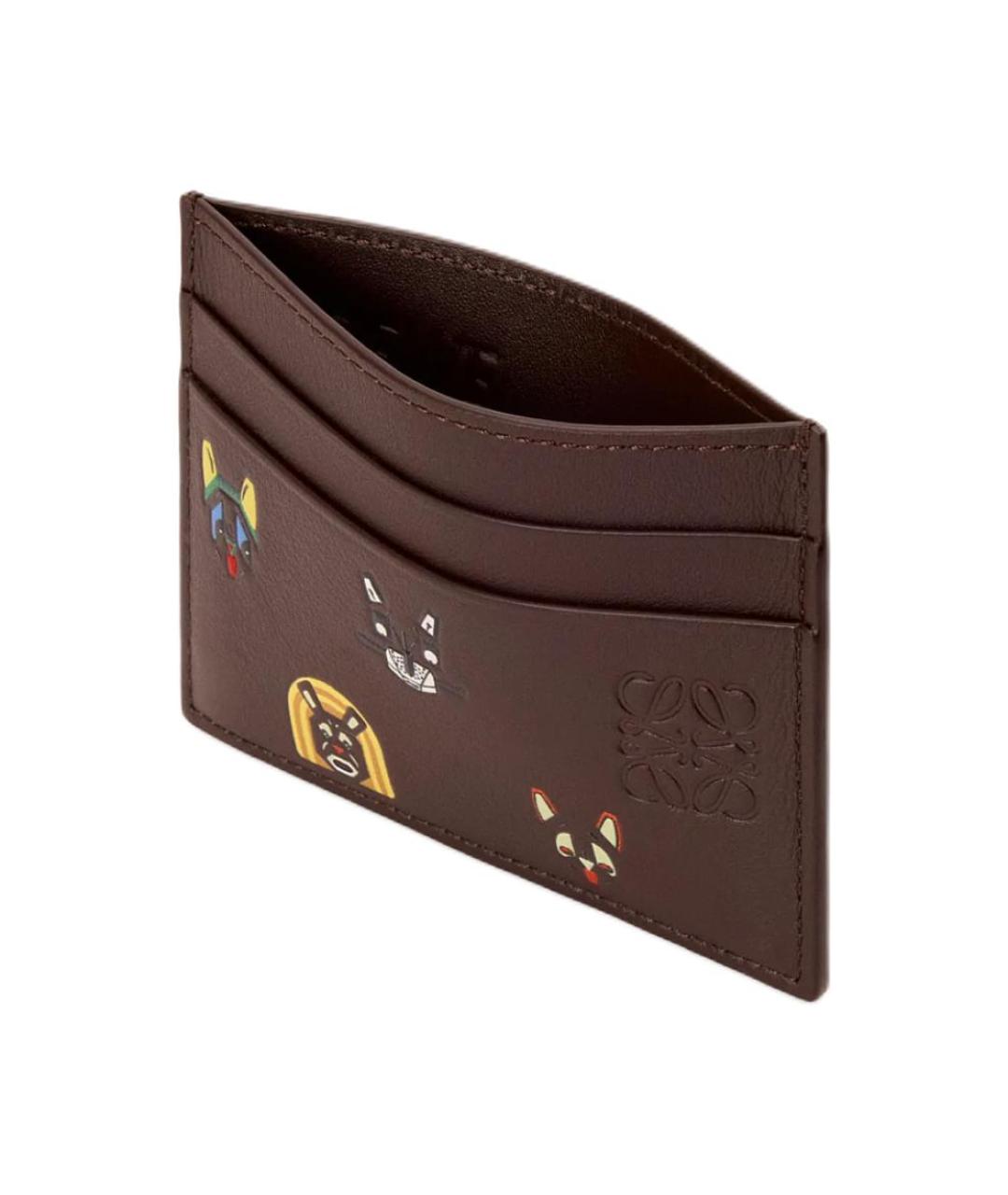 LOEWE Коричневый кожаный кардхолдер, фото 2