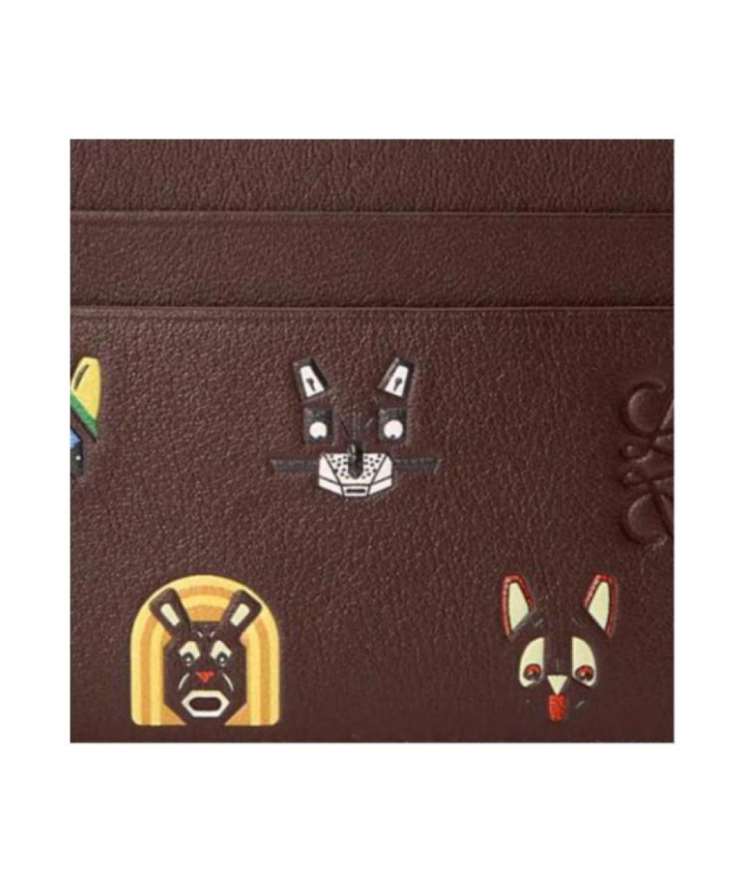 LOEWE Коричневый кожаный кардхолдер, фото 5